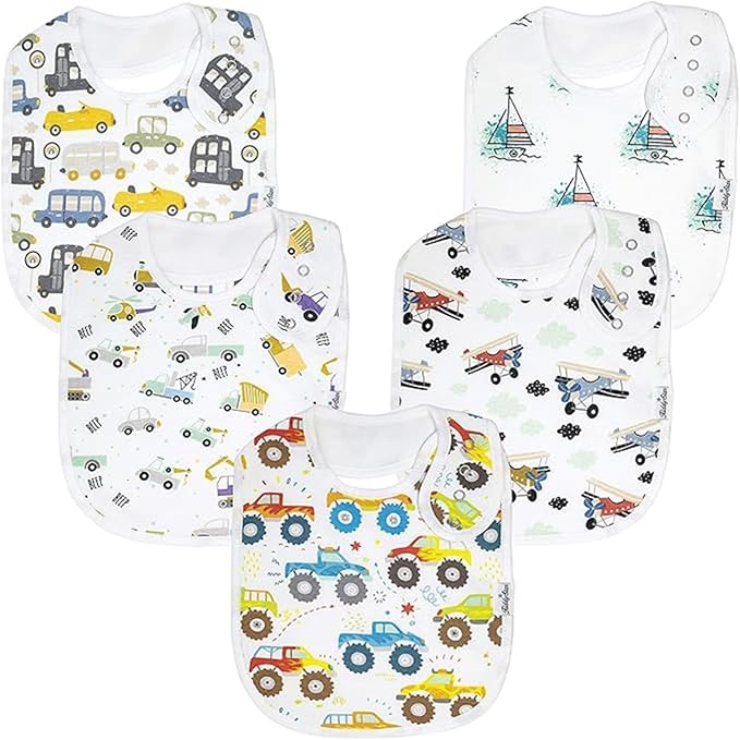 KiddyStar Drool Bibs for Babies – Organic, Unisex, Soft Absorbent Teething Bibs with Adjustable Snaps