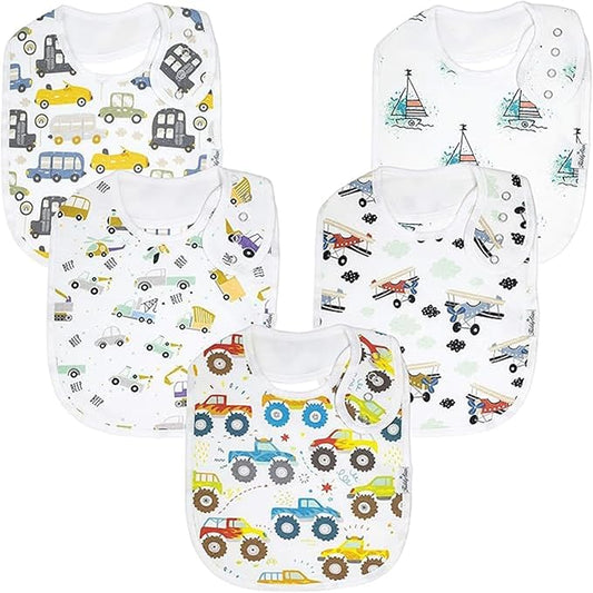 KiddyStar Drool Bibs for Babies – Organic, Unisex, Soft Absorbent Teething Bibs with Adjustable Snaps