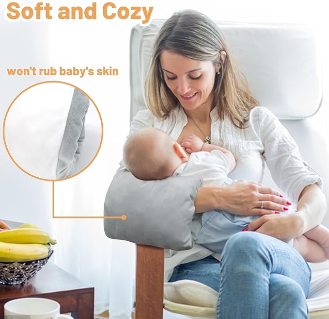 KAKIBLIN Baby Feeding Arm Pillow,Baby Nursing Arm Breastfeeding Pillows Support for Newborn Mom and Babies,Portable and Washable,Ergonomic Nursing arm Pillow for Feeding Newborn(Gray)