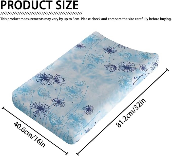 Dandelion Changing Pad Covers, Ultra Soft Baby Diaper Change Table Non Slip Contoured Pad Covers for Baby Boys Girls