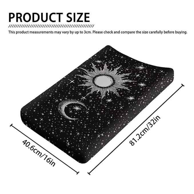 Sun and Moon Changing Pad Cover Neutral Baby Diaper Changing Table Covers Newborn Infant Changing Pad Sheets Toddler Changing Table Mat