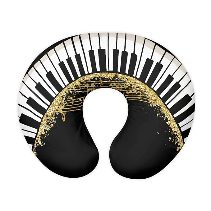Forchrinse White Music Piano Nursing Pillow Cover for Baby Boys Girls,Soft Breastfeeding Pillow Cover Infant Feeding Cushion Cover Washable