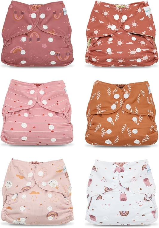 babygoal Baby Cloth Cover for Prefolds,Flats or Fitted Diapers– Adjustable, Reusable, Waterproof Swim Diaper Cover