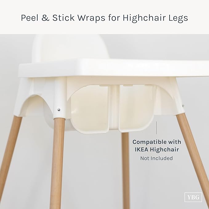Yeah Baby Goods Highchair Leg Wraps (Bamboo) - Compatible with The IKEA Antilop Highchair - Stylish IKEA High Chair Accessories w/Easy Self-Adhesive