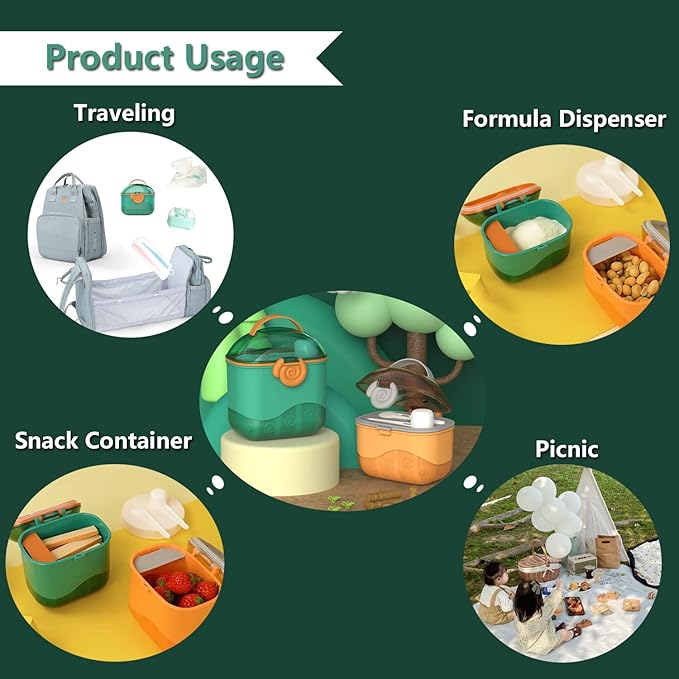 WAN-WAN Baby Formula Dispenser on the go, Milk Powder Formula Container for Travel