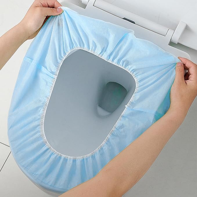 20 Pack Disposable Toilet Seat Cover Waterproof Non-Woven Fabric, Disposable Toilet Seat Covers for Travel, Disposable Seat Covers for Outing Hotel Hospital Public Toilet (4 Colors)