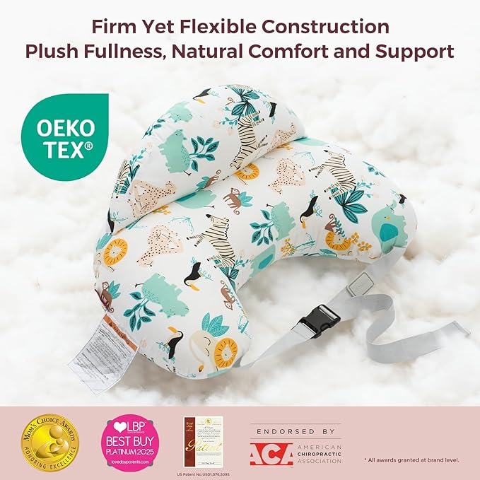 Momcozy Innovative Safety Guard Nursing Pillow for Breastfeeding- Wider Feeding Pillows for More Support for Mom & Baby- Easier Nursing & Hand Free- Fit for All, Removable Cotton Cover