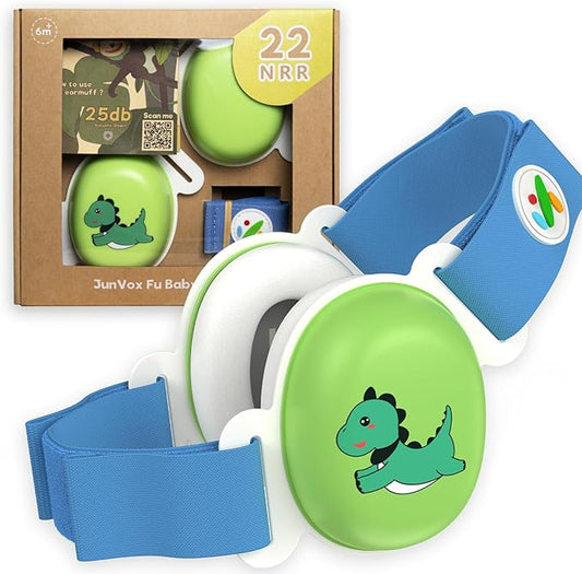 25dB NRR Noise Cancelling Baby Earmuffs - CPC & CE Certified, Ultra Lightweight Adjustable 6+ Months Infants - Protect Sleep & Hearing for Airplanes, Concerts, Outdoor Trips - Baby Travel Essentials