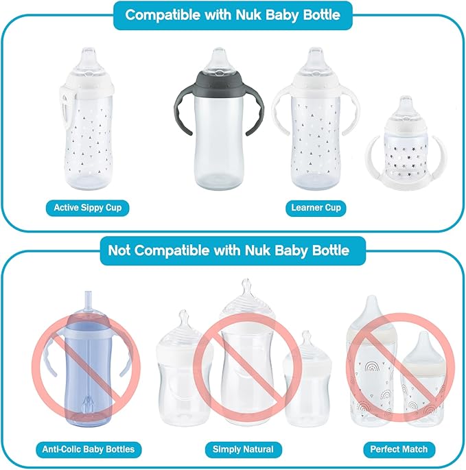 4pcs Replacement Baby Silicone Spout Nipple for NUK Activity and Learner Cup, Soft Transition Spout for Sippy Cups, Silicone BPA-Free, Leak-Proof, Easy Transition from Bottle to Cup