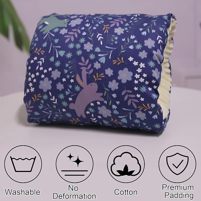 Baby Feeding Arm Pillow,Soft Cotton Cradle ArmPillow for Newborn, Baby Nursing Pillow Head Support Pillow for Breastfeeding（Blue）
