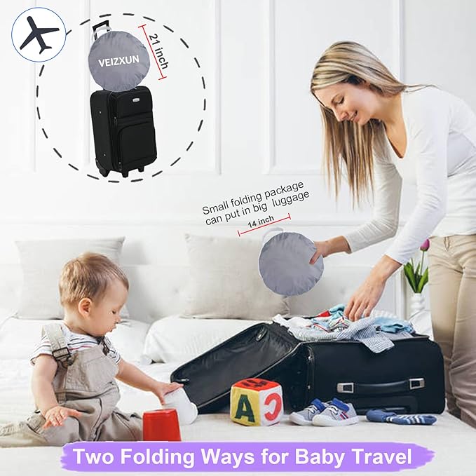 Crib Tent to Keep Baby from Climbing Out, Woderful Breathable Pop-up Mosquito Net Protable Safety Crib Net for Baby Travel