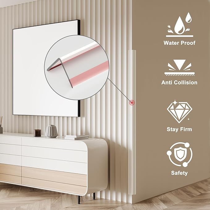 Wall Corner Protector, 4PCS Clear Self-Adhesive Corner Guards for Walls, Furniture, Door, Table & Stairs, Edge Protector, Scratch Prevention & Easy to Install (31.5inx1.18in/80cmx3cm)