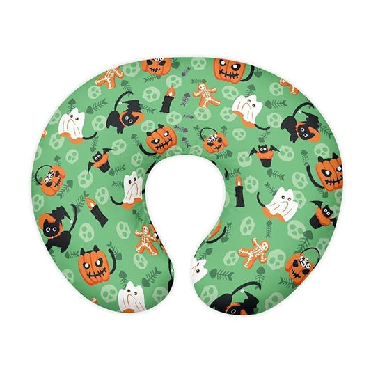 Pumpkin and Cartoon Ghost Nursing Pillow Cover for Baby Boy Girl Breastfeeding Nursing Pillow Slipcovers Super Soft Easy to Use and Dustptoof Halloween Decor