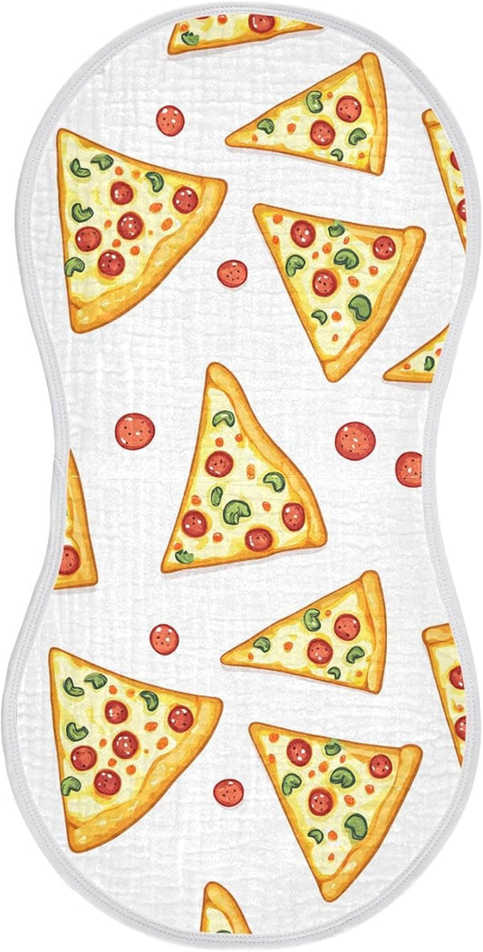 vvfelixl Delicious Sliced Pizza Burp Cloths for Baby Boy Girls Baby Washcloths Burp Rags 1 Pack