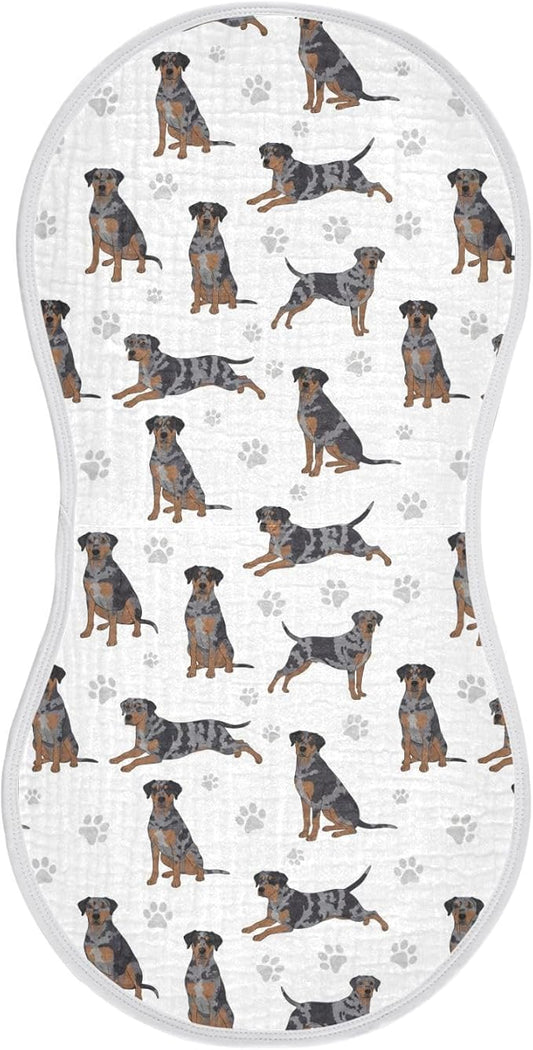 1 Pack Muslin Burp Cloths Great Dane Dogs White Cotton Baby Burp Cloths Absorbent Soft Burping Cloth Washcloths for Newborn Babies Boys Girls 22x11 Inch