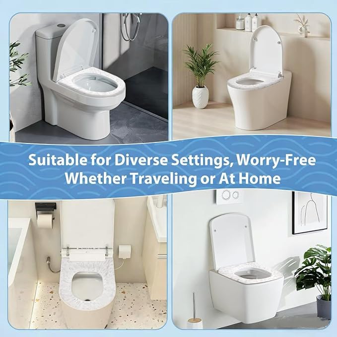 Disposable Toilet Seat Covers, 800PCS.Waterproof Non-Woven Fabric, Individually Wrapped, Portable for Travel, Hotel, Hospital, Public Toilet (Cartoon Print)