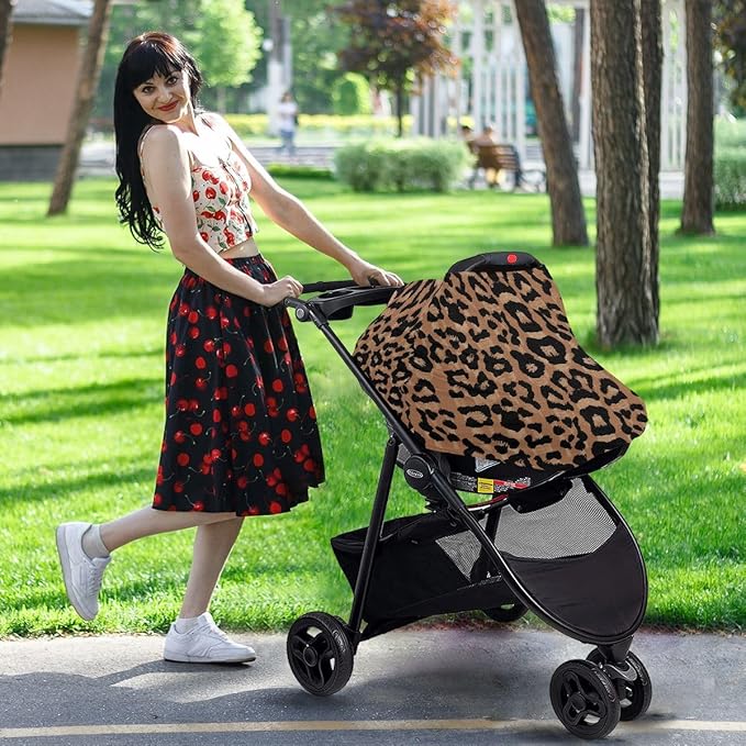 Breastfeeding Nursing Cover Baby Car Seat Canopy Cart Cover Cheeteh Leopard Print Blanket Stroller Poncho Cover