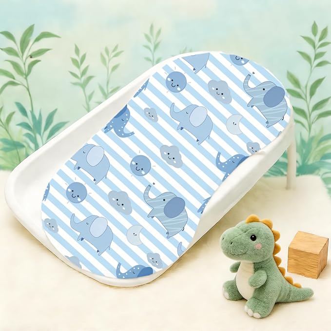4pcs Elephant Burp Cloths for Baby Boys Girls 100% Cotton Blue Elephant Themed Design Burp Rags, Soft Breathable Muslin Burping Cloths Absorbent Spit-Up Cloths for Infant Newborns