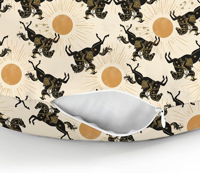 Western Cowboys Sunshine Nursing Pillow Covers for Boy Girl Cowboy Horse Sun Nursery Feeding Pillowcase for Breastfeeding Pillows Wild West Desert Soft Stretchy Removable Covers for Newborn Infant