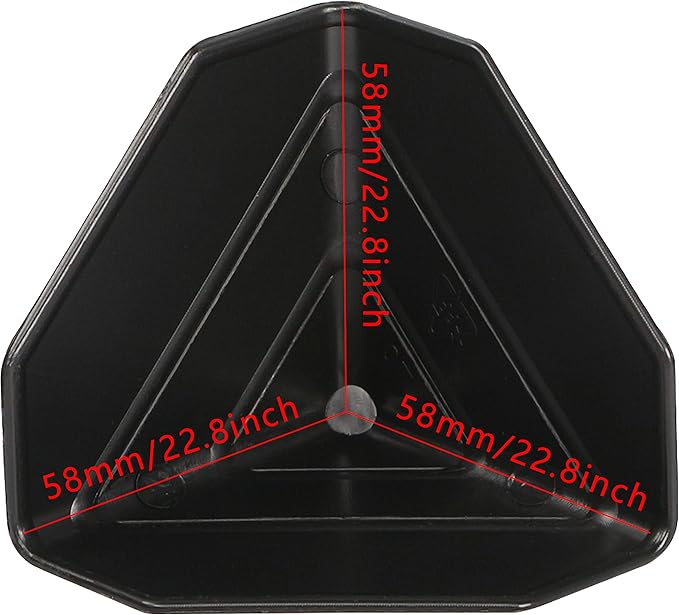 GELRHONR 50pcs Heavy Duty Packaging Plastic Corner Protectors, 60mm, Black, PP+PE, Packing protector, 58x58x58mm, 50 Count
