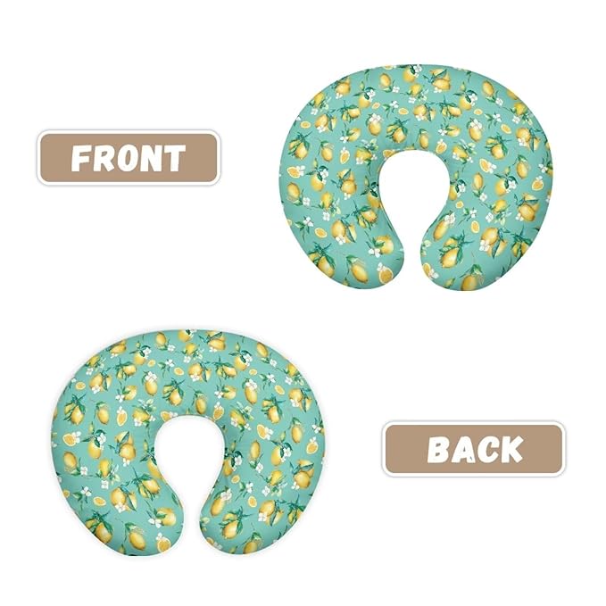 Nursing Pillow Cover, Fits The Original Support for Breastfeeding, Bottle Feeding, and Bonding Lemon Leaf Soft Comfortable Slipcover for Baby Girl and Boy