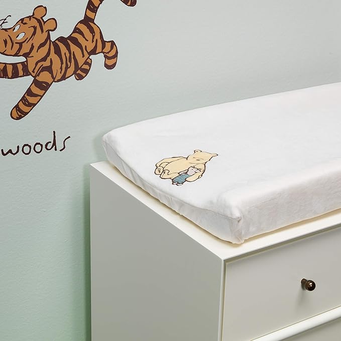Lambs & Ivy Disney Baby Storytime Pooh Soft Creamy White Changing Pad Cover
