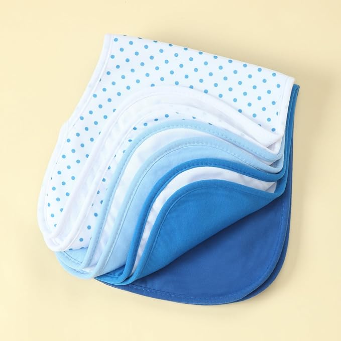 Waterproof Baby Burp Cloths 8-Pack - 4-Layer Super Absorbent Fabric, Extra Soft Plush Spit Up Rags for Newborns Infants, Unisex for Baby Boy Girl, Milk Spit Up Infant Towels