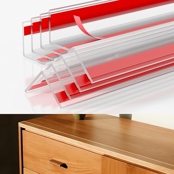 30x30mm Self Adhesive Corner Guard, 8pcs 31.5" Wall Corner Protector Strip, Flexible PVC Edge Trim, Peel and Stick Corner Protection for Furniture, Wall Edges & Table Corners