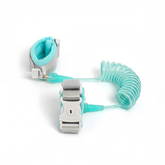 Anti Lost Wrist Belt, 2M Anti Lost Wrist Link, 360°Rotate Toddler Wrist Strap with Elastic Wire Rope and Security Lock for Walking（Blue）