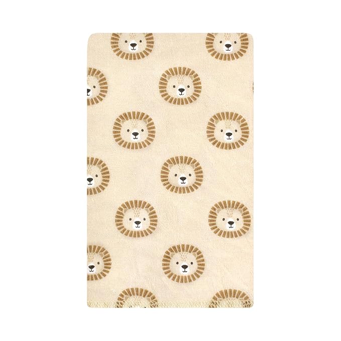 Hudson Baby Unisex Baby Cotton Flannel Burp Cloths, Brave Lion 10-Pack, One Size