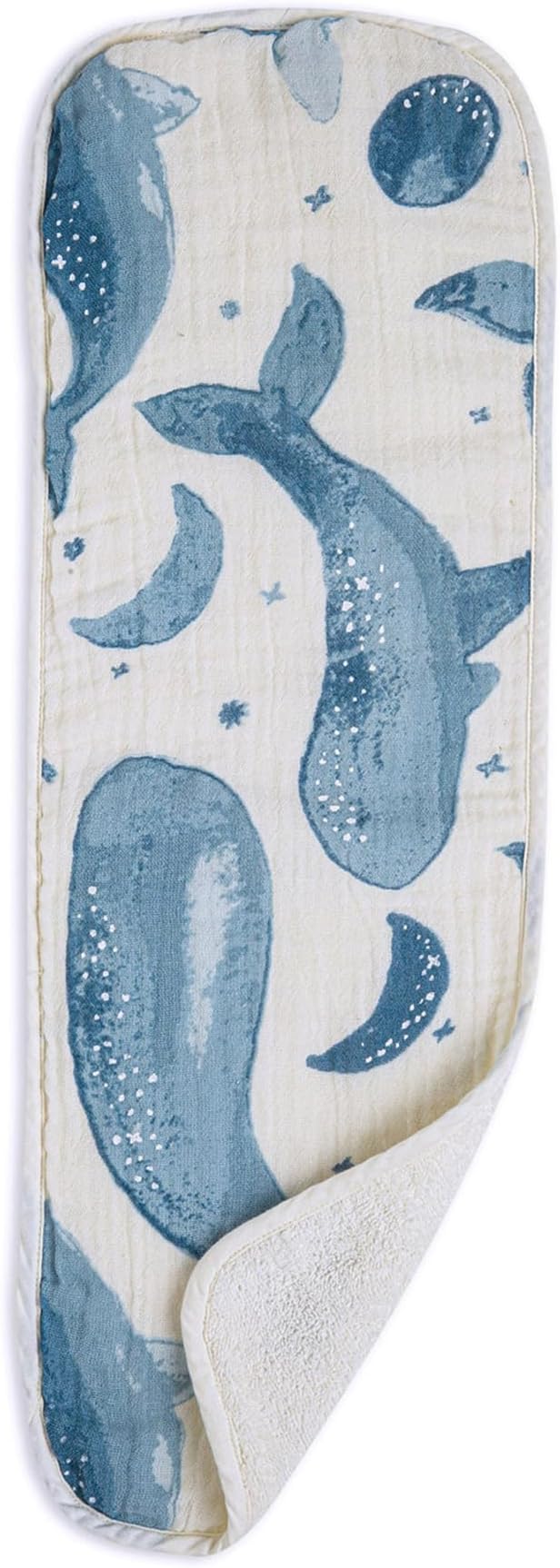 Crane Baby Muslin Baby Burp Cloths, Lightweight Absorbent Burp Cloth, Ocean Theme, Set of 3, 7" x 20", Newborn Baby Essentials, Burp Cloths Baby Boy, Burp Cloths Baby Girl, Baby Newborn Essentials