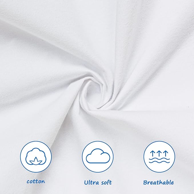 Organic Cotton Changing Pad Cover, Diaper Changing Table Pad Covers 2 Pack, Jersey Knit Super Soft & Stretchy Cradle Sheets for Baby Boys Girls, 32" x 16" x 4", White
