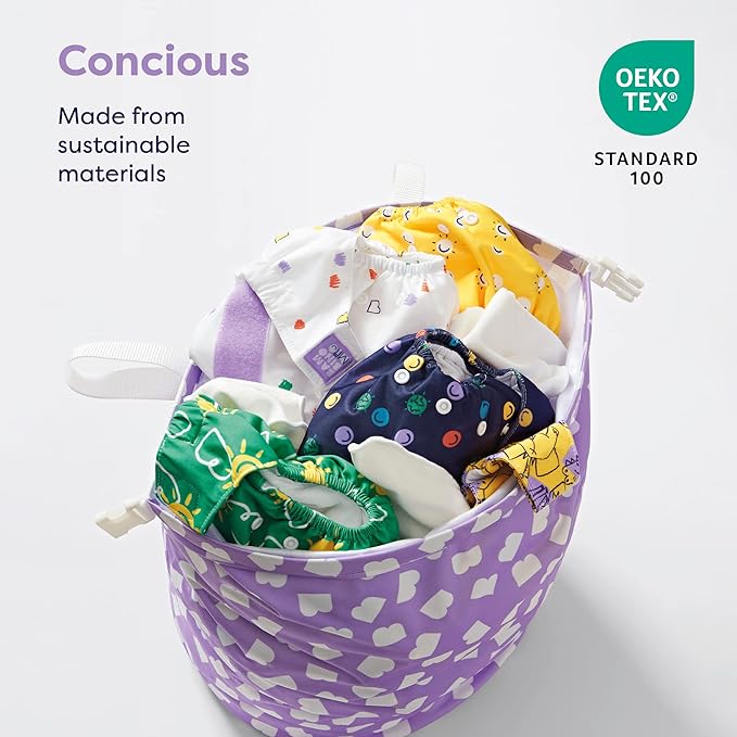 Bambino Mio, Stay at Home Wet Bag - Large, Waterproof, Nappy Laundry Storage Bag, Bold