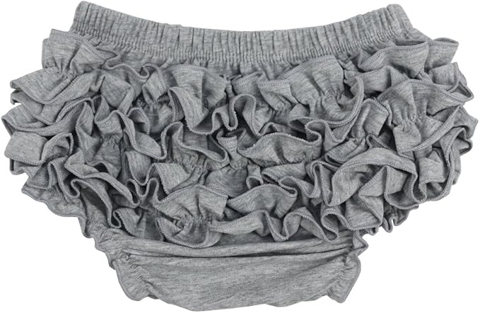 Wennikids Baby Girl's Cotton Shorts and Diaper Cover Bloomers Large Gray
