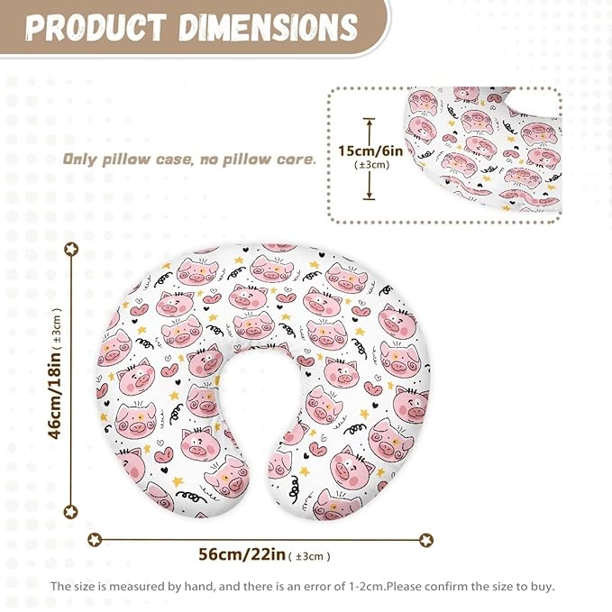 Cute Pigs Nursing Pillow Cover for Baby Boys & Girl Nursing Pillow Slipcovers for Breastfeeding Moms Fits The Original Support Pillow for Breastfeeding and Bottle Feeding