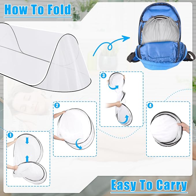 78 * 31 * 23 Inch Large Pop Up Mosquito Net, Portable Foldable Mesh Tent, Breathable Lightweight Mosquito Net Tent for Bed Camping Travel Patio