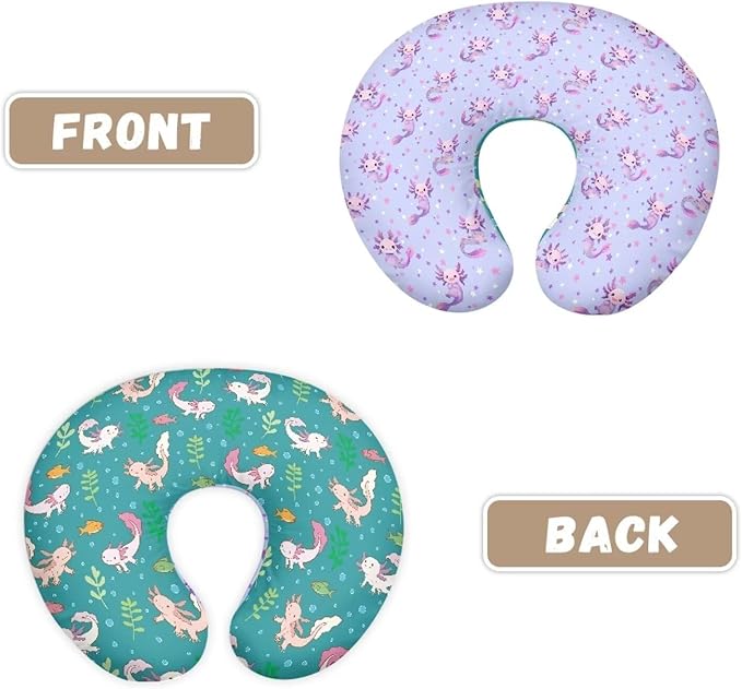 Purple Axolotl Nursing Pillow Cover for U-Shaped Feeding Pillow Soft Nursing Pillow Case Hidden Zipper Design Skin-Friendly