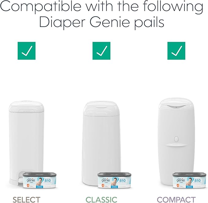 The Diaper Genie Jumbo Square Refill, with Continuous Film, can Hold up to 810 Newborn-Sized Diapers per Refill. (Pack of 2)
