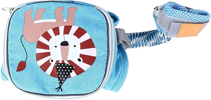 1.5m 2 in 1 Kids Backpack Safety Leash Toddler Harness Backpack with Leash Prevent Lost Children Harness Wrist Link for Outdoor Use (Blue)