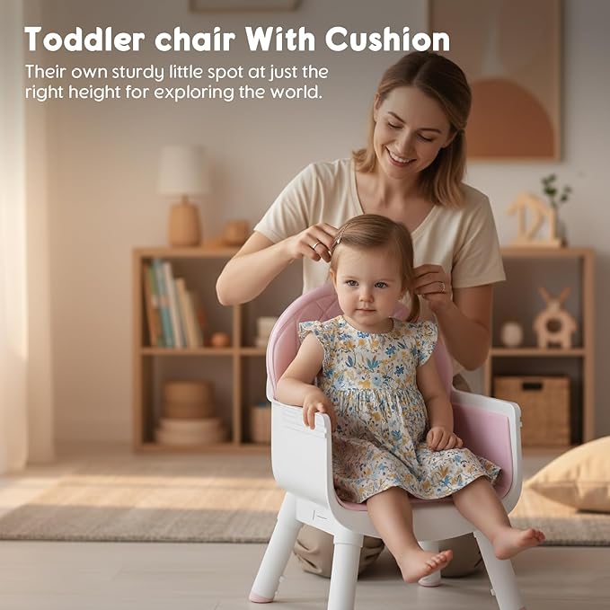 UNISWAN 6 in 1 Baby High Chair, Convertible Highchair for Babies and Toddlers (Pink)