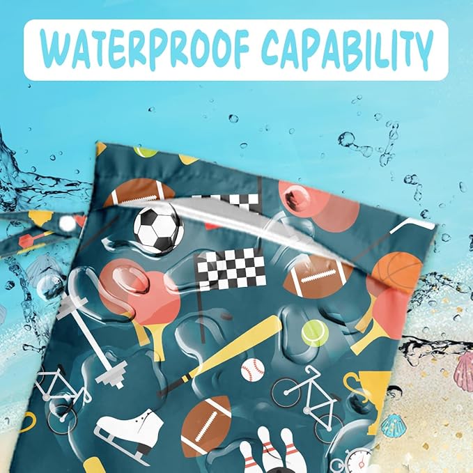 Wet Bag for Baby Swimsuit Kids Exercise Clothes Wet Dry Bag for Breast Pump Parts Diaper Bag Toiletries Daycare Organizer Beach Vacation Essentials Blue Sports Travel Laundry Bags