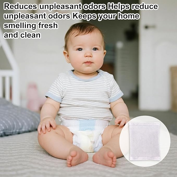 12pcs Carbon Filter Refills for Diaper Genie, Activated Charcoal Smell Absorbing Deodorizer Complete Bulk for Playtex Diaper Genie Cans Closets & Shoe Cabinets (20g)