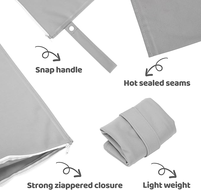 2pcs Cloth Diaper Mess-proof Wet Bags,Waterproof Reusabel Travel Storage Stroller Daycare Soiled Baby Items Beach Pool Yoga Gym Bag for Wet Toddler Swimsuits -Arrow