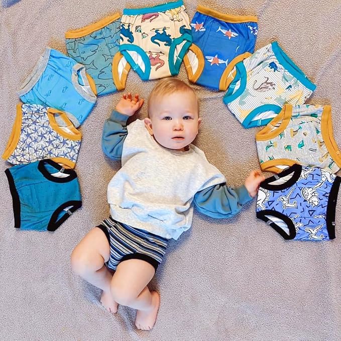 BIG ELEPHANT Potty Training Underwear, 100% Cotton Absorbent Unisex Toddler Pee Pants for Boys Girls
