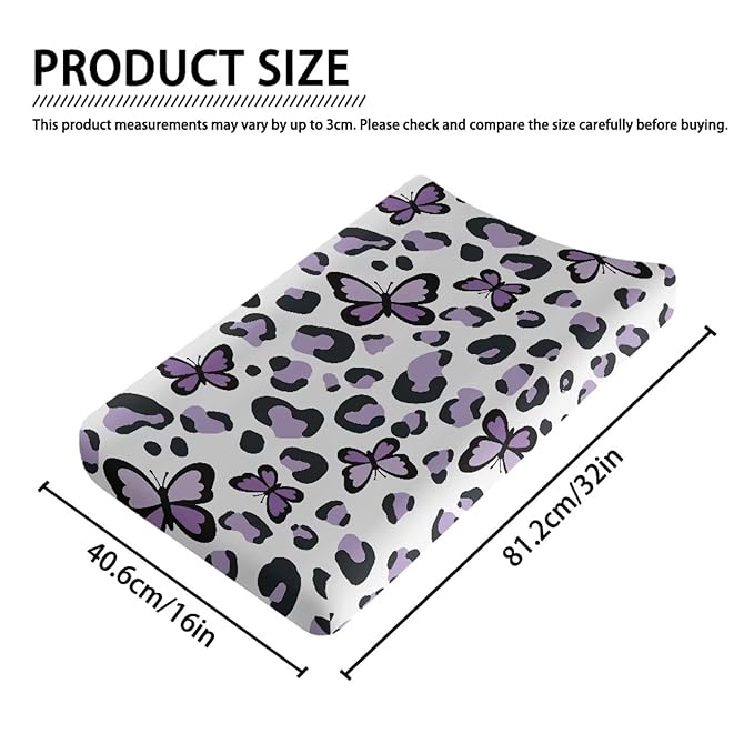 Changing Pad Cover Girl Butterfly Diaper Changing Pad Cover 32''*16'' Changing Table Pad Cover Soft Portable Baby Changing Pad Cover