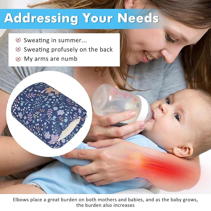 Baby Feeding Arm Pillow,Soft Cotton Bottle Nursing Arm Pillows for Newborn,Breastfeeding Pillows for More Support for Mom and Baby,Portable and Washable,Ergonomic Nursing Essentials(Blue Forest)