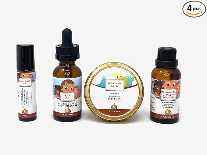 Punkin Butt Teething Comfort Pack - Teething Oil, Ear Oil, Lavender Soothing Oil, and Weather Balm