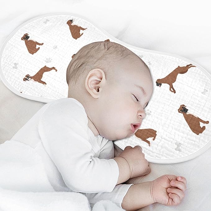 vvfelixl Burp Cloths Boxer Dog White for Baby Boy Girls Baby Washcloths Burp Rags 1 Pack