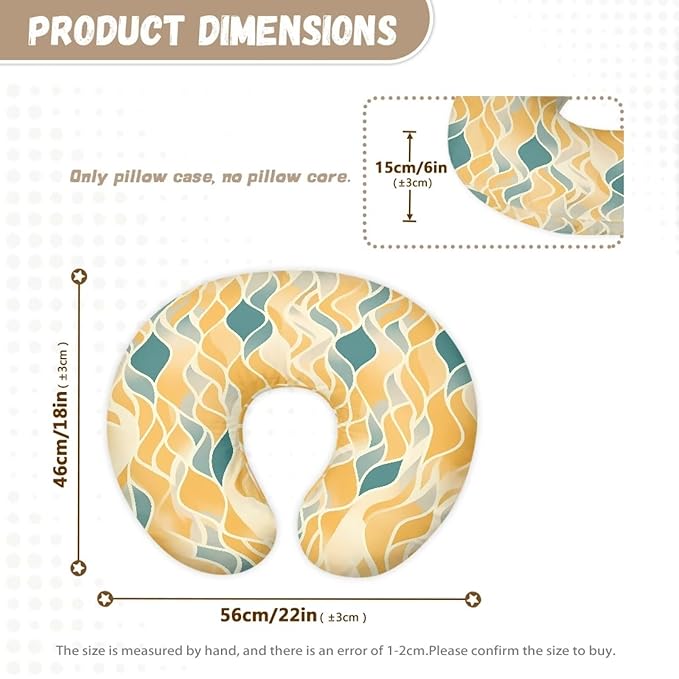 Ripple Stripe Nursing Pillow Original Support Cover, Wave Line Detachable Nursing Pillow Protective Case, Aesthetic Art Soft Infant Nursing Pillow Cover