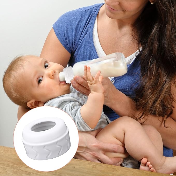 2pcs Replacement Bottle Nipple Ring Collars, Compatible with Dr. Brown's Narrow Plastic & Glass Bottles 4oz & 8oz No Leak or Spills Bottle Nipple Collars Rings Feeding Baby Accessories